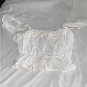 white eyelet crop top